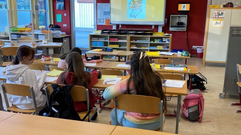 Schülerinnen lernen in der Vorbereitungsklasse für Geflüchtete an der Heinrich-Steinhöwel-Schule in Weil der Stadt Deutsch (Foto: SWR)