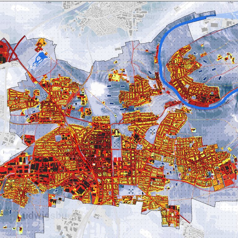 Klimaanalysekarte von der Stadt Ludwigsburg (Foto: Pressestelle, GEO-NET Umweltconsulting / ZURES II)