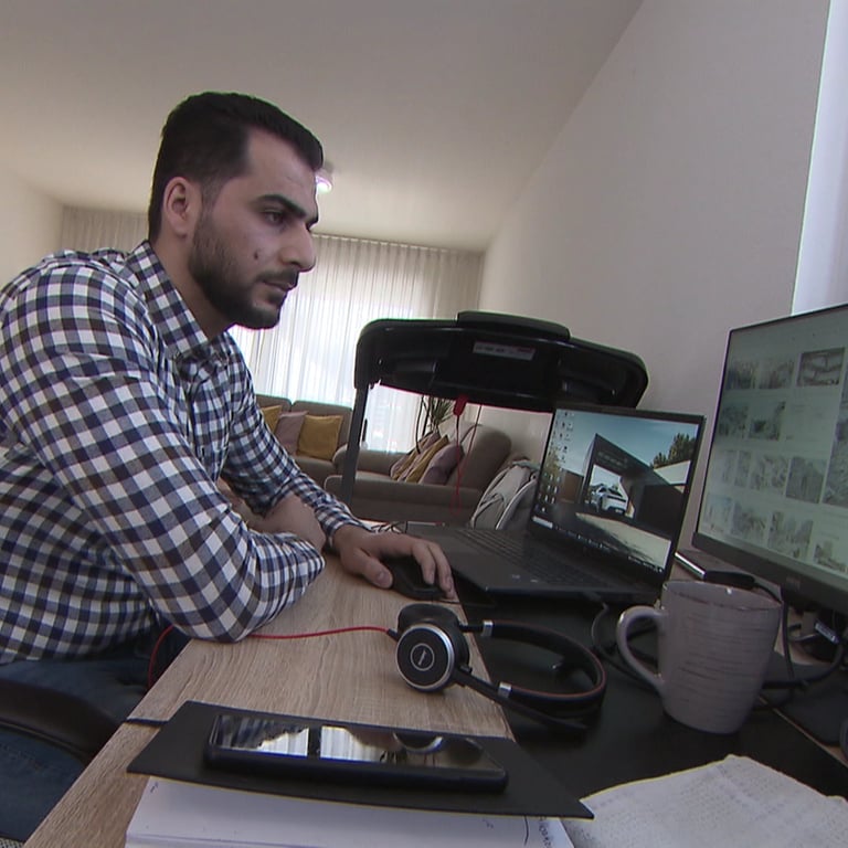 Omer Albakour aus Stuttgart ist Ingenieur bei Porsche. Nach dem Erdbeben in Syrien würde er gerne seiner Familie helfen. Doch die Visa-Bestimmungen dafür seien zu streng. (Foto: SWR)