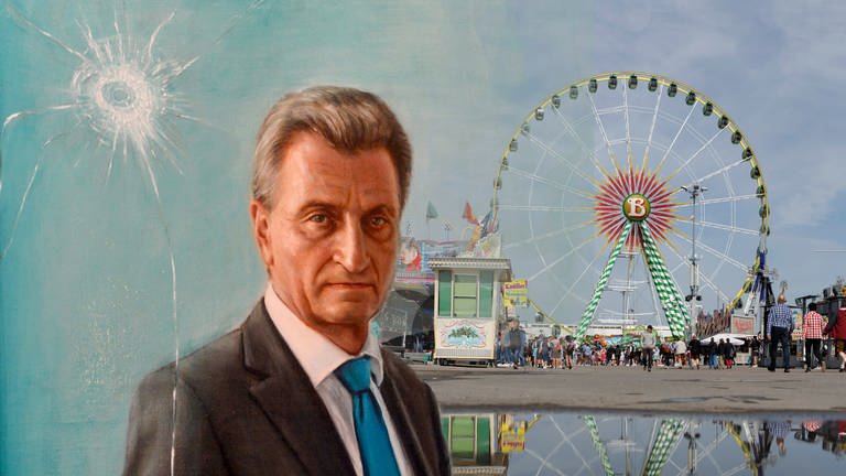 Wochenendrückblick mit Günther Oettinger und Frühlingsfest. (Foto: dpa Bildfunk, picture alliance / dpa | Montage: SWR)