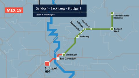 Strecke Gaildorf-Backnang-Stuttgart