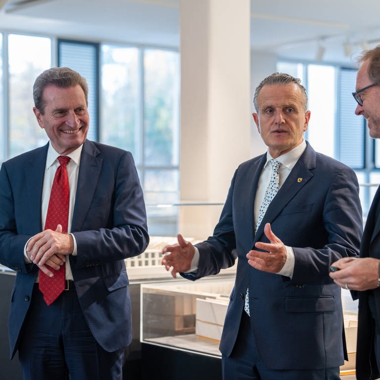 Günther Oettinger und Frank Nopper bei einem gemeinsamen Besuchstermin in Stuttgart