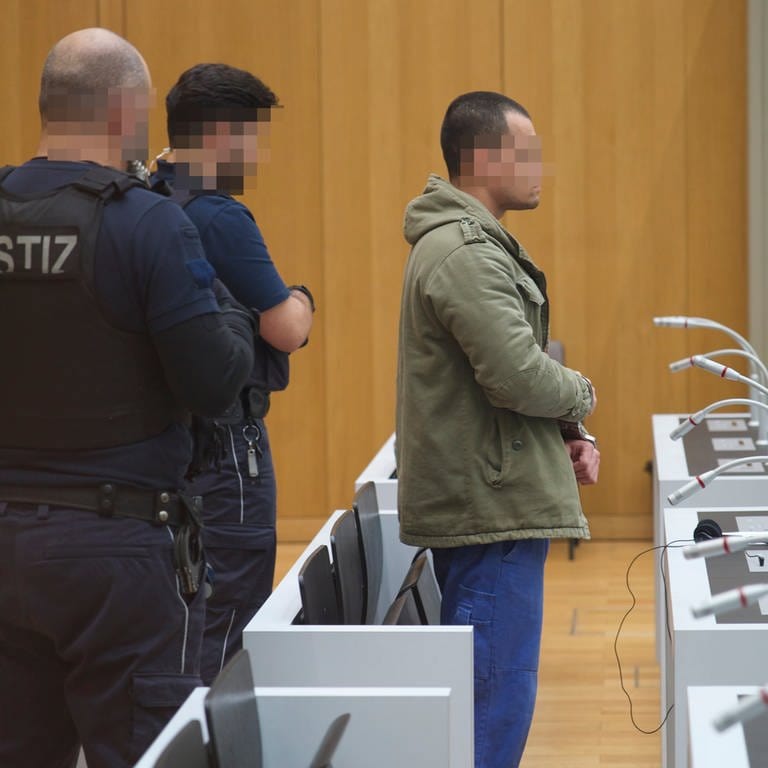 Der Angeklagte am zweiten Prozesstag in Stuttgart-Stammheim