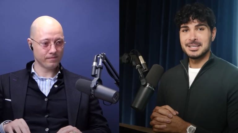 Philip Hopf (links) und Kiarash "Hoss" Hossainpour in ihrer aktuellen Podcast-Folge. (Screenshot) (Foto: SWR)