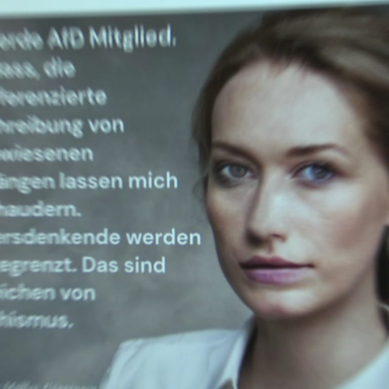 Die AfD im Kreis Göppingen wirbt für sich mit einer Person namens Dr. Stefanie Müller. Wissenschaftler sind sich sicher, dass es diese Frau nicht gibt und das Foto mithilfe von Künstlicher Intelligenz (KI) entstanden ist. (Foto: von AfD Göppingen auf Instagram)