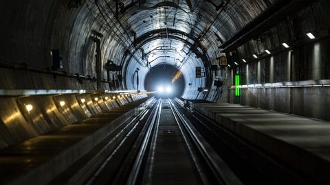 Der Gotthard-Basistunnel in der Schweiz.