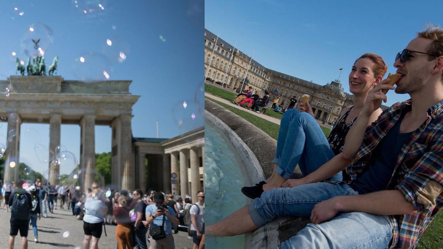 Berlin oder Stuttgart - welche Stadt ist cooler? (Foto: dpa Bildfunk, picture alliance/dpa | Sebastian Gollnow | Marijan Murat)