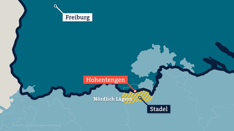 Karte von der Hochrheinregion um Hohentengen