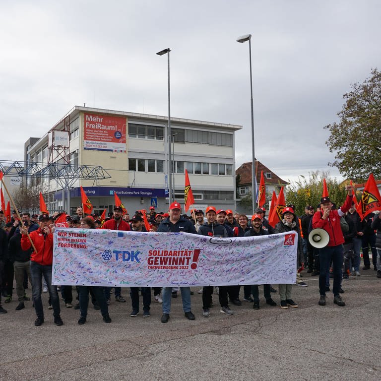 Die Gewerkschaft IG Metall hatte in Teningen (Kreis Emmendingen) zum Warnstreik aufgerufen. (Foto: IG Metall Freiburg)