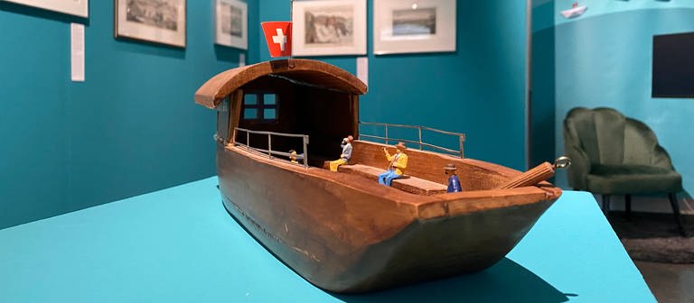 Die Ausstellung "Der Rhein" im Dreiländermuseum in Lörrach zeigt die unterschiedlichen nationalen Perspektiven auf den Rhein. (Foto: SWR, Katharina Seeburger)