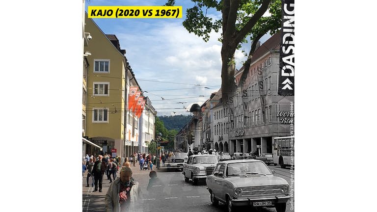 Freiburg then and now: Kajo 1967 und 2020 (Foto: SWR, Robert Wolf)