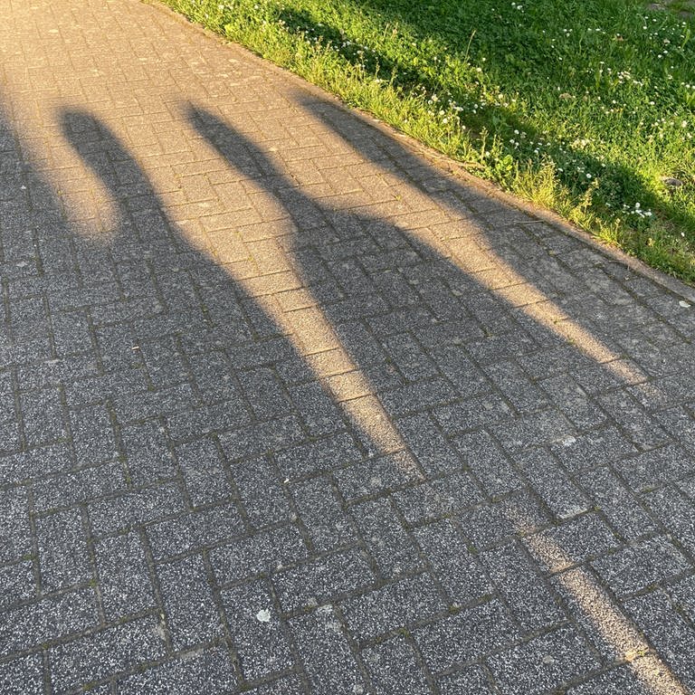 Schatten von Personen auf einem Gehweg (Foto: SWR, Christof Gerlitz)