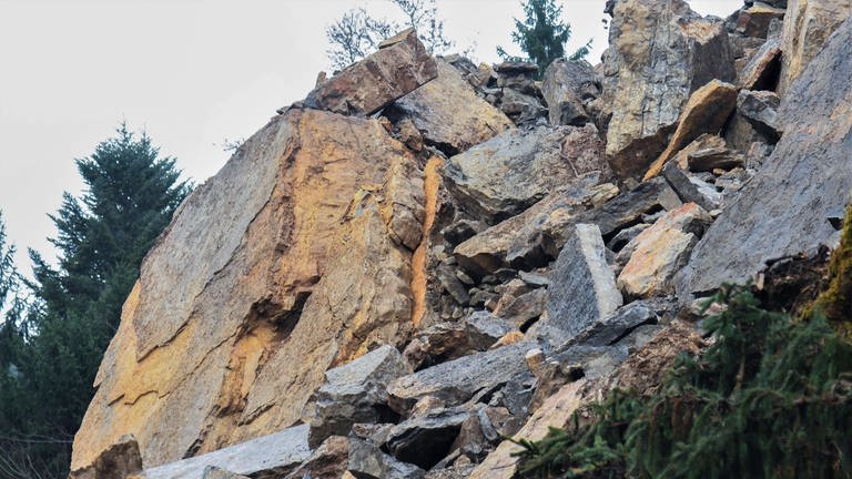 Abhang im Schwarzwald: Erde, Geröll und Felsbrocken drohen abzurutschen und müssen gesichert werden (Archivbild). (Foto: dpa Bildfunk, Winfried Rothermel)