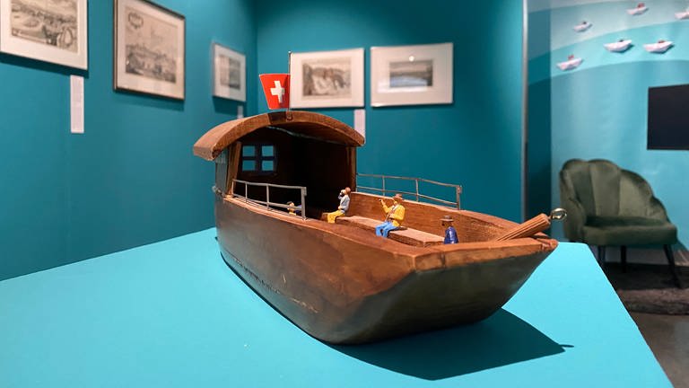 Die Ausstellung "Der Rhein" im Dreiländermuseum in Lörrach zeigt die unterschiedlichen nationalen Perspektiven auf den Rhein. (Foto: SWR, Katharina Seeburger)
