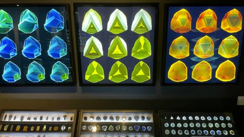 Echte Naturschönheiten - die unzähligen Turmaline in der Ausstellung "Kristallmagie" im Freiburger Museum Natur und Mensch. (Foto: SWR)