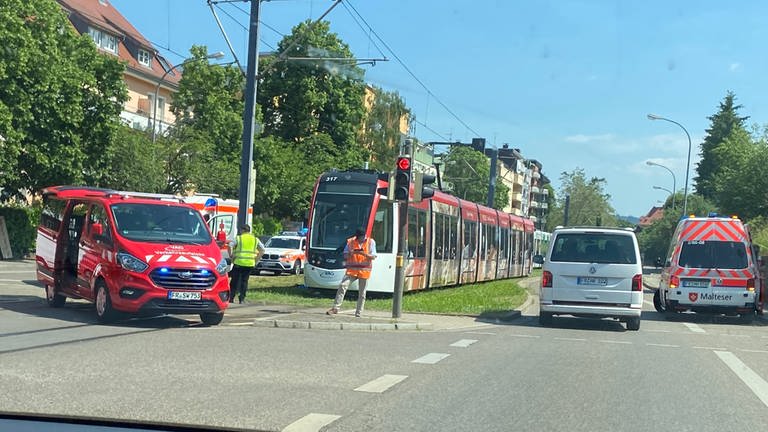 Straßenbahn-Unfall in Freiburg-Vauban (Foto: SWR)