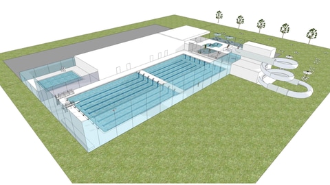 Ein Architekten-Entwurf auf dem eine Variante des möglichen, gemeinsamen Stadtbades in Villingen-Schwenningen zu sehen ist. (Foto: Stadt Villingen-Schwenningen/ Architekturbüro Fritz)
