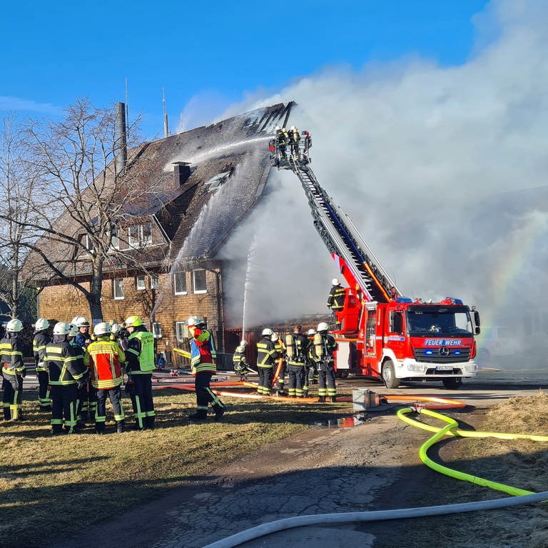 Dachstuhlbrand in St. Märgen (Foto: Kamera24)