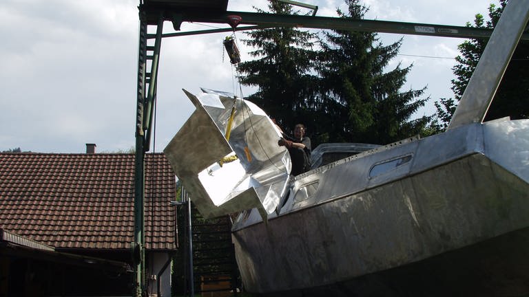 Boot aus Aluminium in Bau (Foto: Holger Bührle Hulg)