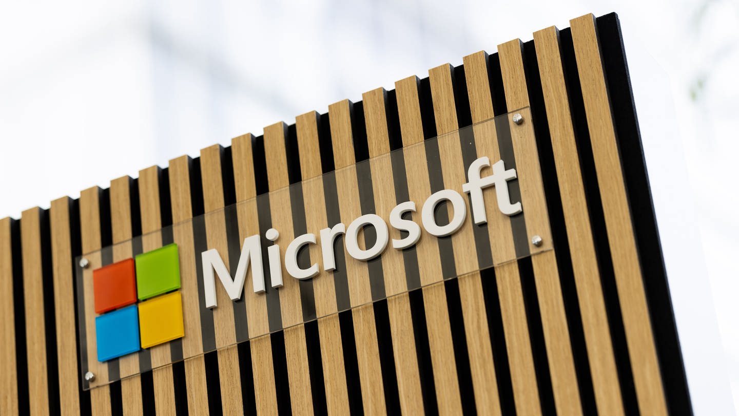 Das Logo des Konzerns Microsoft. Im Elsass soll ein neues Datenzentrum gebaut werden. (Foto: dpa Bildfunk, Rolf Vennenbernd)