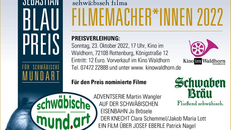 2022 findet der Sebastian Blau Preis als Wettbewerb für Filmemacher statt. (Foto: schwäbische mund.art e.V)