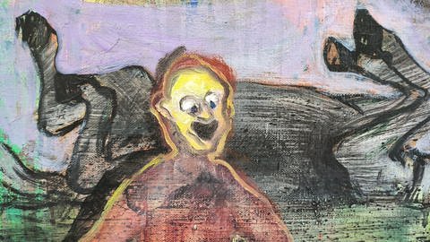 In einem Bild von Daniel Richter sieht man die erste Comicfigur "The yellow Kid" (Foto: SWR)