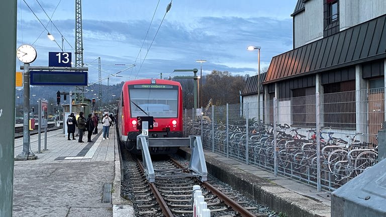 Am Montagmorgen ist die Ammertalbahn von Tübingen wieder Richtung Herrrenberg gestartet. (Foto: SWR, Nathalie Waldenspuhl)