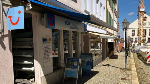 Das Best Travel Reisebüro in Hechingen mag keine Grünen. (Foto: SWR, Rhein, Niko)