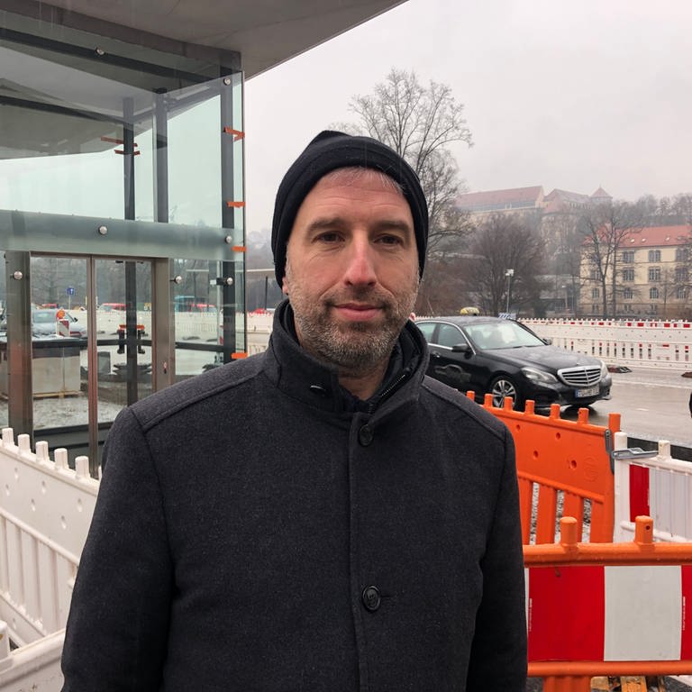 Oberbürgermeister Boris Palmer in Tübingen auf der Baustelle am Hauptbahnhof (Foto: SWR, Stefanie Assenheimer)