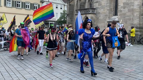 Auch Drag Queens waren dabei beim Christopher Street Day in Reutlingen
