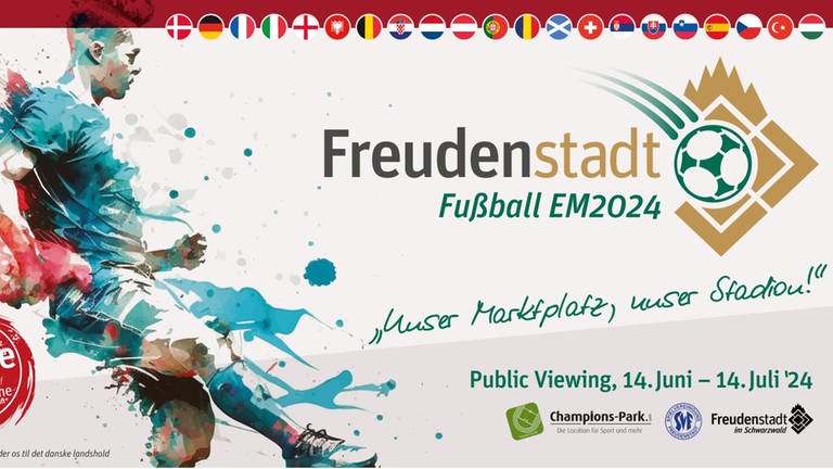 Signet Touristeninfo Freudenstadt zur Fußball EM. (Foto: SWR)