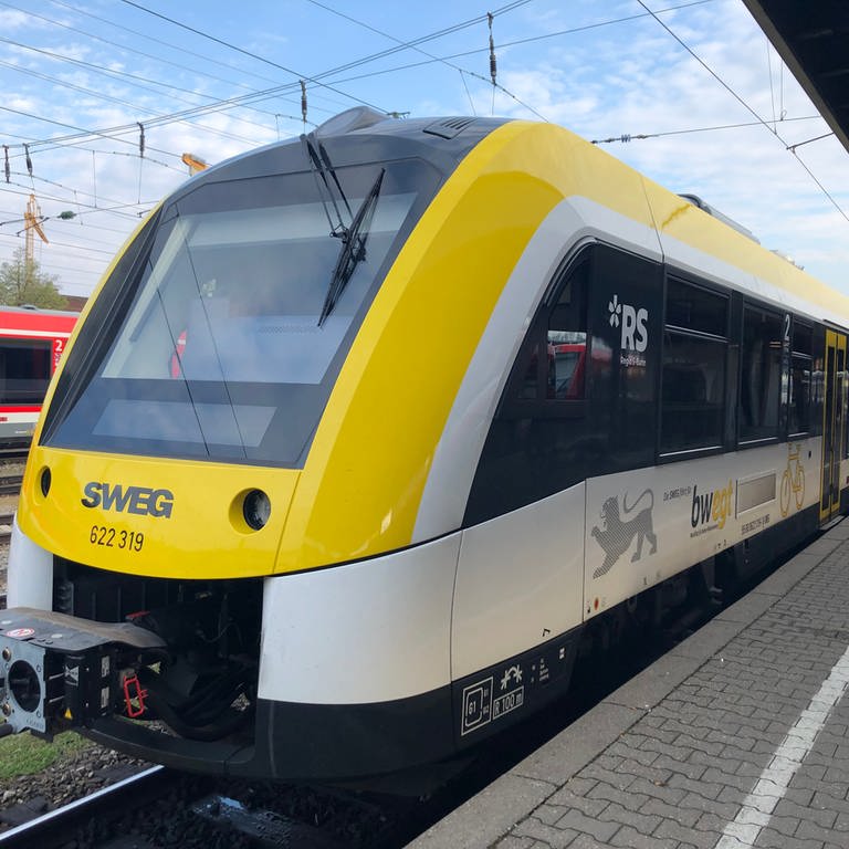 Zug am Ulmer Bahnhof fährt trotz Warnstreik: Auf der Donaubahn und Brenzbahn sind durch den Warnstreik kaum Züge der SWEG ausgefallen. (Foto: SWR, Anja Müller)