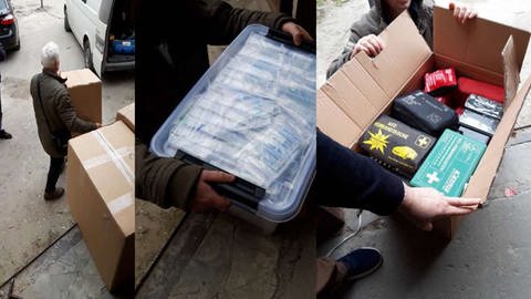 Pakete mit Hilfsgütern bereit zum Verladen - so ist etwa Verbandsmaterial aus Ulm durch Hilftransporte der Ukrainischen Gemeinde UlmNeu-Ulm schon in der Ukraine angekommen. (Foto: Ukrainische Gemeinde Ulm/Neu-Ulm)