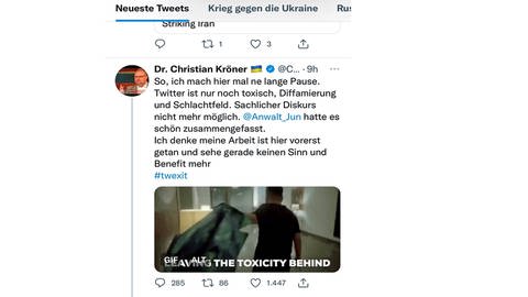 Dr. Christian Kröner verabschiedet sich aus Twitter wegen Anfeindungen (Foto: SWR)
