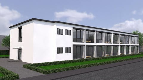 Entwurf, wie die Wohncontainer zu einem Haus zusammengebaut werden könnten. (Foto: Stadt Ulm)