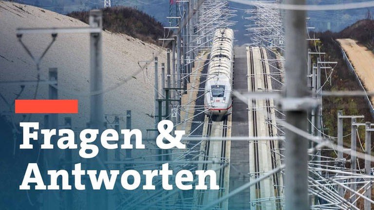 Ein Zug fährt auf der Neubaustrecke Wendlingen - Ulm, am 11. Dezember geht sie in Betrieb. Hier bekommen Sie die Antworten auf die wichtigsten Fragen. (Foto: IMAGO, IMAGO / Arnulf Hettrich)