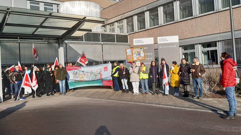 Verd.i-Warnstreik: Streik im Öffentlichen Dienst an den Kliniken Heidenheim (Foto: Jonas Schamburek)