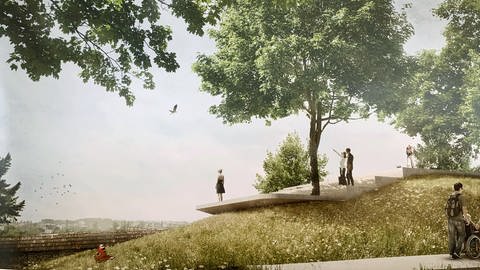 Zur geplanten Landesgartenschau in Ulm im Jahr 2030 werden große Bereiche in Ulm neu gestaltet, insbesondere der Bereich zwischen Wilhelmsburg und Donau. Die Preisträger eines Wettbewerbs dazu sind am Samstag ausgewählt und vorgestellt worden. (Foto: SWR, Carola Kührig)