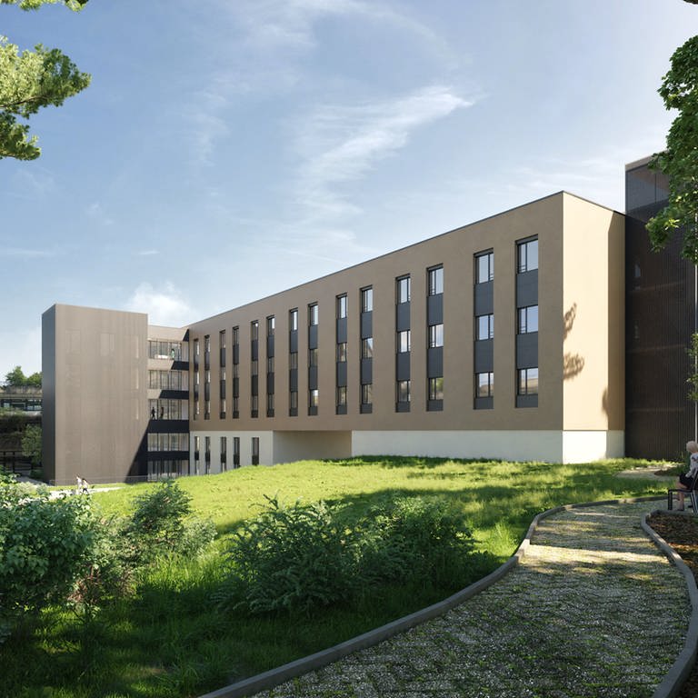 Der Neubau eines Patienten- und Forschungsgebäudes am Universitätsklinikum Ulm hat am Dienstagvormittag mit dem offiziellen Spatenstich begonnen. (Foto: Uniklinik Ulm)