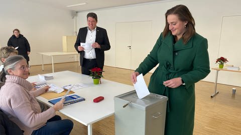 Die Kandidatin der Grünen, Lena Schwelling, hat am Nachmittag ihre Stimme abgegeben. (Foto: SWR, Annette Schmidt)