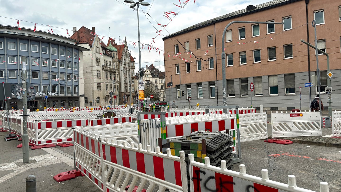 Strassensperrung wegen Baustelle in der Münchnerstraße in Ulm (Foto: SWR, Jannik Volz)