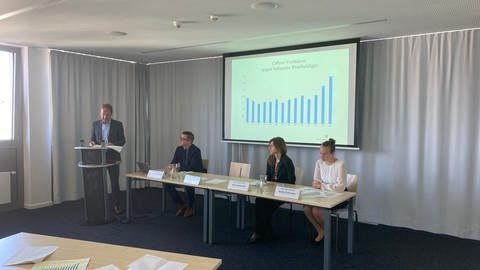 Behördenchef Christof Lehr erläutert die Statistiken der Staatsanwaltschaft Ulm. (Foto: SWR)