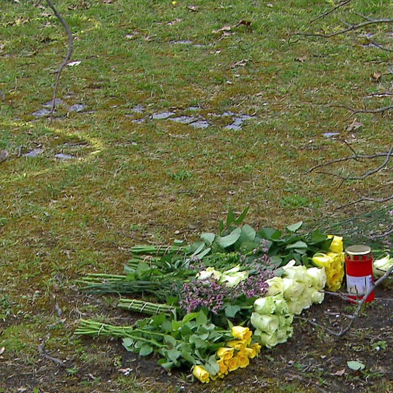 Blumen liegen am Tatort nach der Kindstötung eines 7-jährigen Mädchens in Ulm-Wiblingen (Foto: SWR)
