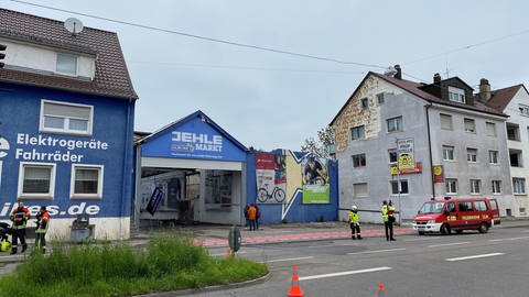 Der Elektrofachmarkt in Ulm ist komplett ausgebrannt.  (Foto: SWR, Kristina Priebe)