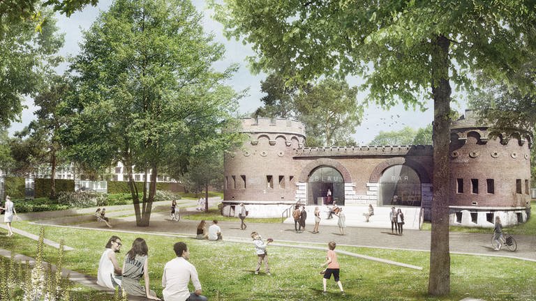 Bislang eine Bausünde aus den Sechzigerjahren: So könnte das Blaubeurer Tor zur Landesgartenschau Ulm 2030 aussehen. (Foto: Pressestelle, Stadt Ulm)