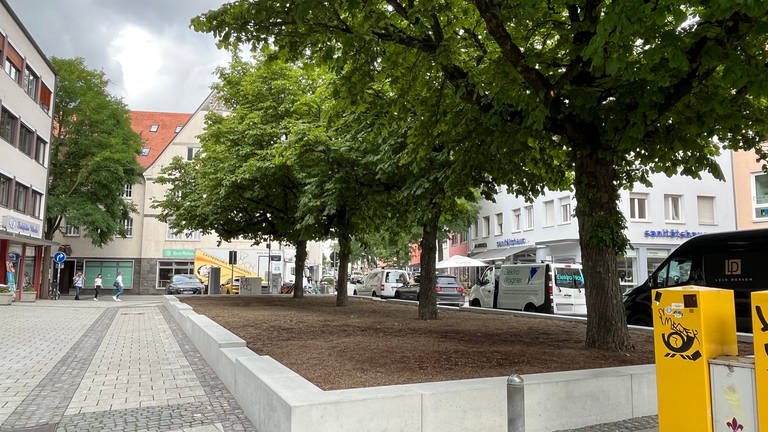 Bäume und eine Fläche zum Bepflanzen: An dieser Stelle in der Ulmer Innenstadt waren bis vor kurzem noch Parkplätze.