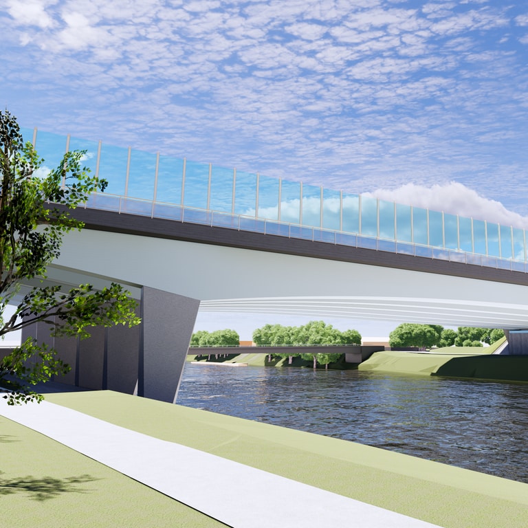 So soll sie aussehen: die neue Adenauerbrücke über die Donau zwischen Ulm und Neu-Ulm.