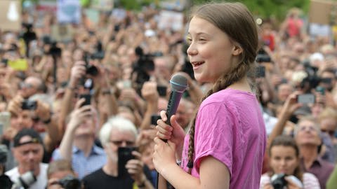 Die schwedische Schülerin Greta Thunberg bei einer Fridays for Future-Demonstration (Foto: dpa Bildfunk, picture-alliance / Reportdienste, picture alliance/Paul Zinken/dpa/Foto: Paul Zinken)