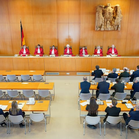 Das Bundesverfassungsgericht in Karlsruhe. (Foto: dpa Bildfunk, picture alliance/dpa/dpa Pool | Uwe Anspach)