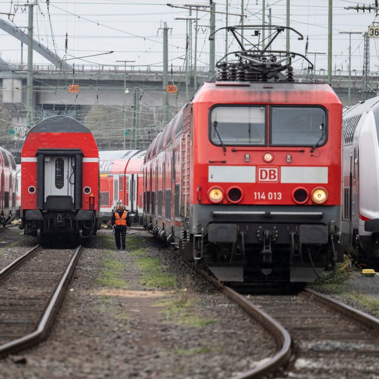 Züge der Deutschen Bahn stehen auf einem Abstellgleis am Hauptbahnhof in Frankfurt (Foto: dpa Bildfunk, picture alliance/dpa | Boris Roessler)